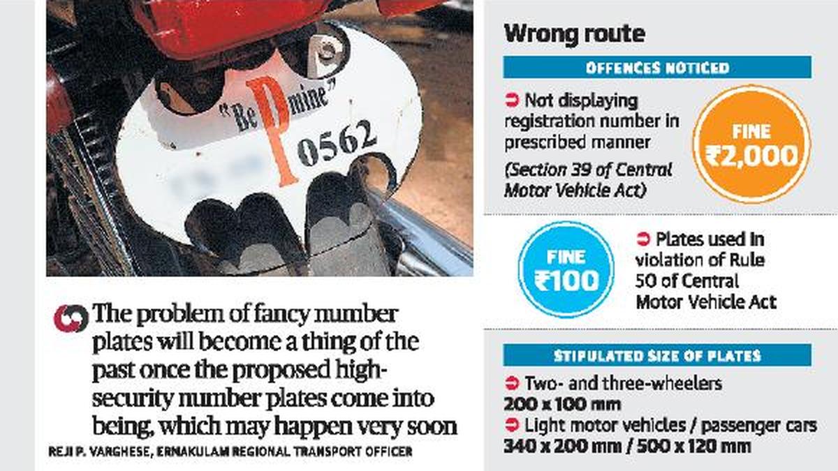 MVD not so impressed with those fancy number plates The Hindu